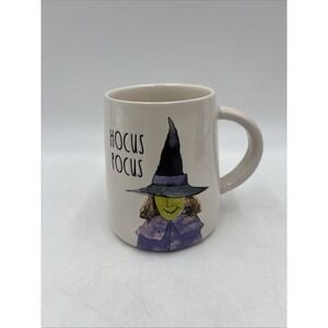 Rae Dunn HOCUS POCUS Witch Mug Halloween / Fall Home Decor Watercolor White